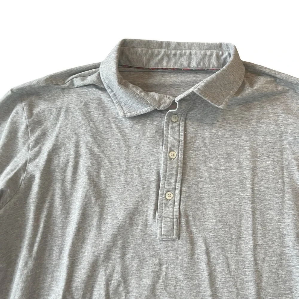 Polo Ralph Lauren Performance Men's Size L‎ 180 Gray Long Sleeve Polo 92% Cotton